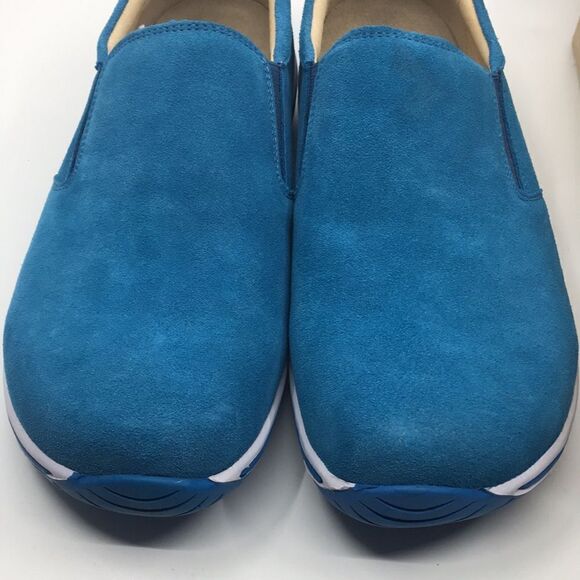 NIB Alegria Aaron Blue Suede Slip On Shoes - Size 43 EU 9.5 US (W US 13) - Picture 16 of 16